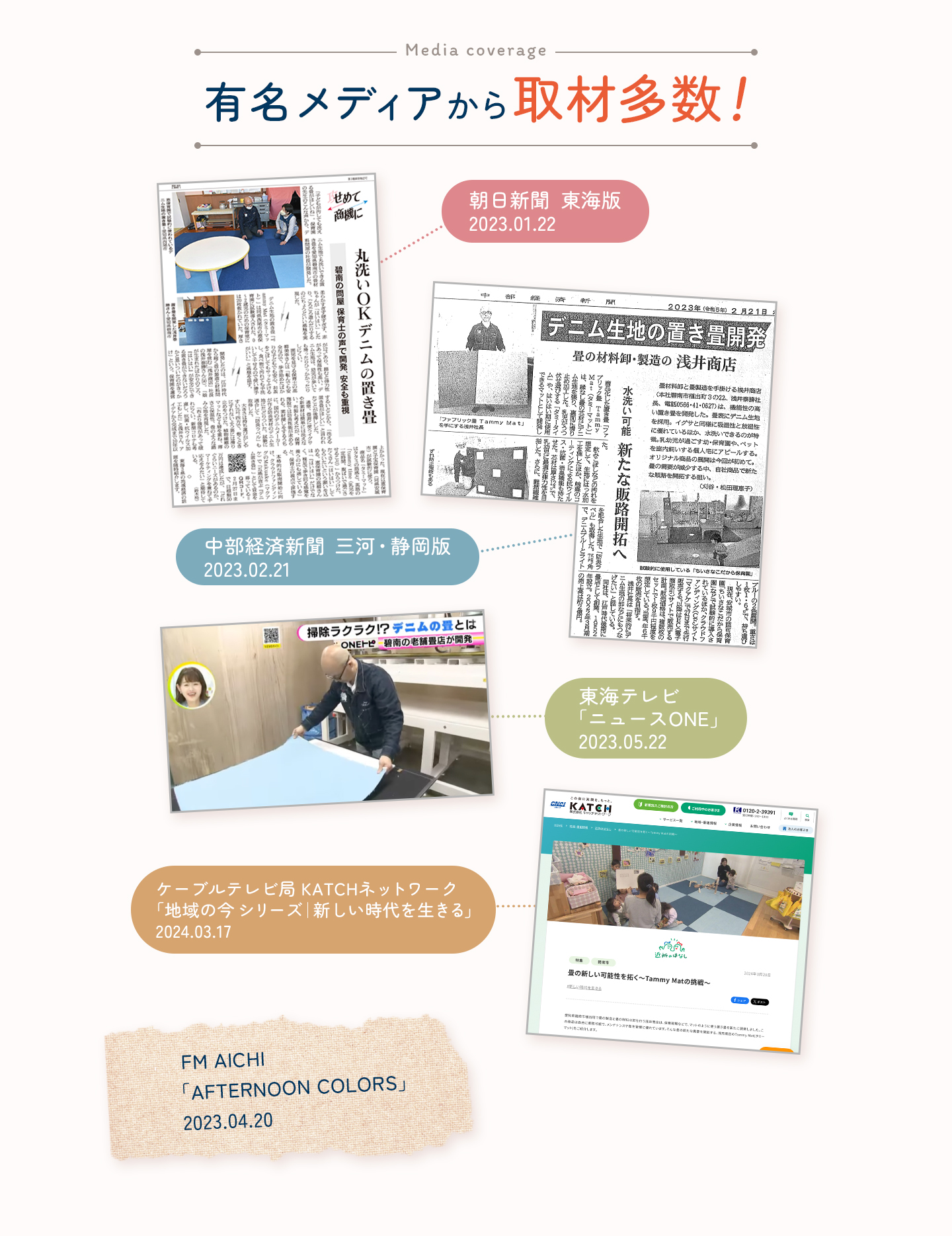 多数の有名メディアに掲載されています